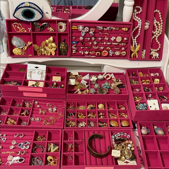 Jewelry - Unlisted items Assorted Jewelry Collection in Pink Organizer
Join live to grab